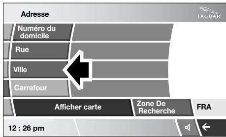 JAGUAR XF 2008 - Dans le menu de navigation, sélectionnez entrer destination. - 2