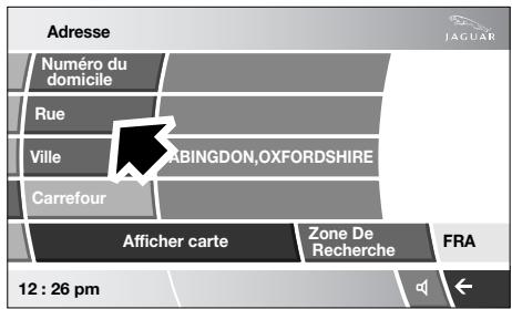 JAGUAR XF 2008 - Dans le menu de navigation, sélectionnez entrer destination. - 5