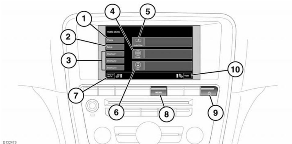 JAGUAR XJ 2011 - Page d'accueil de l'ecran tactile - 1