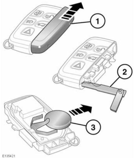 JAGUAR XJ 2011 - Reemplacement de la PILE de la CLE a telecommande - 2