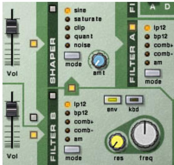 PROPELLERHEAD REASON 3.0 - Un ou deux oscillateurs affecté(s) à un seul filtré - 2