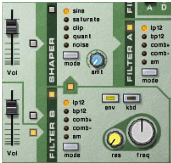 PROPELLERHEAD REASON 3.0 - Un ou deux oscillateurs affectés aux deux filtres en série - 2