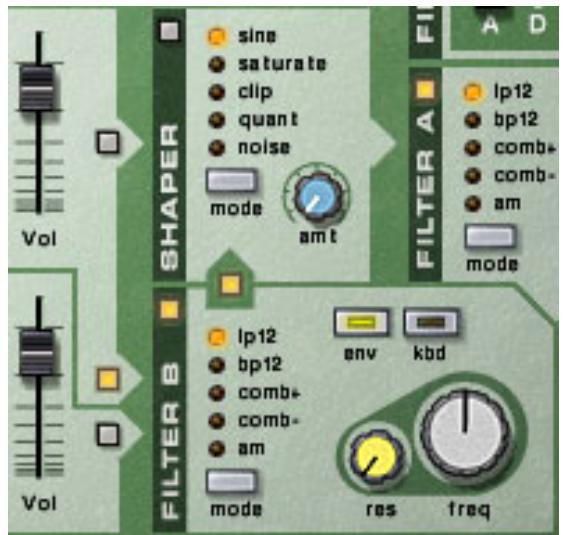 PROPELLERHEAD REASON 3.0 - Un ou deux oscillateurs affectés aux deux filtres en série - 1