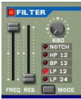 PROPELLERHEAD REASON 3.0 - Section du filtré FILTER - 1