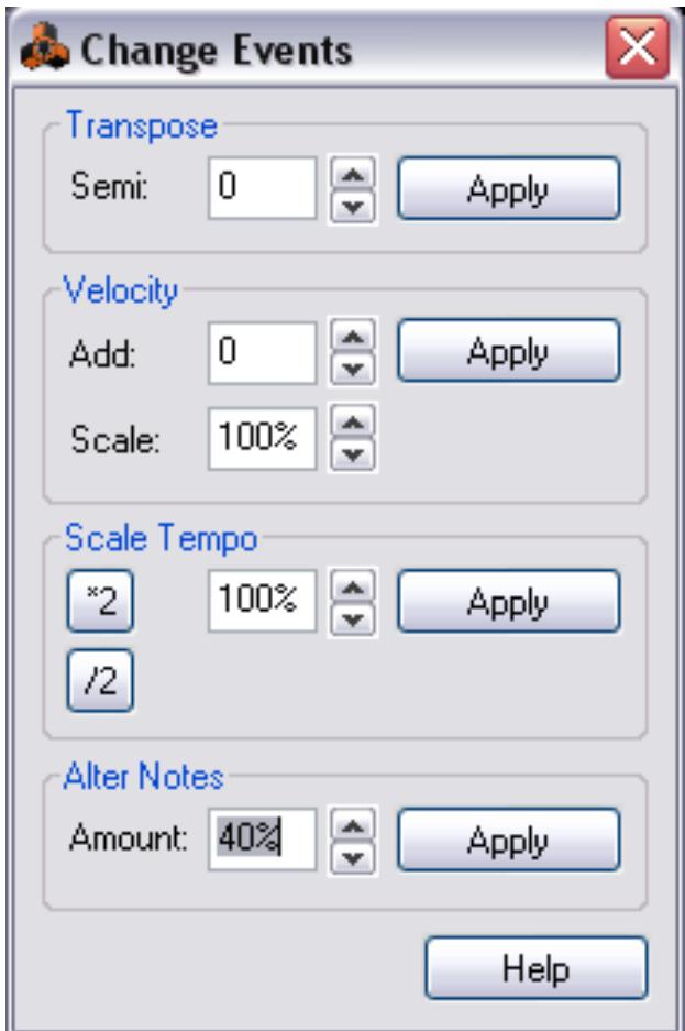 PROPELLERHEAD REASON 3.0 - Boîte de dialogue Change Events - 1