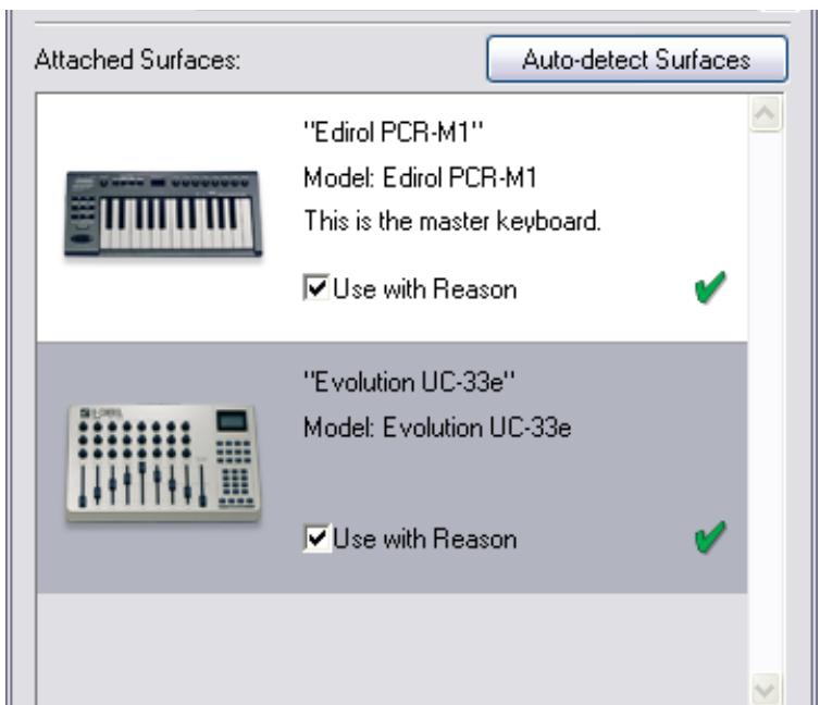 PROPELLERHEAD REASON 3.0 - Ajouter une surface de contrôle ou un clavier - 1