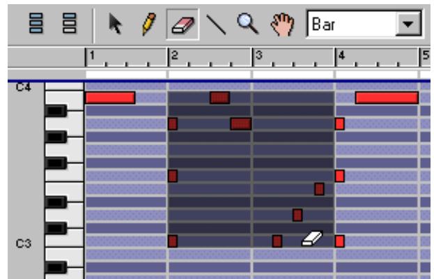 PROPELLERHEAD REASON 3.0 - Suppression des événements délimités par un cadre de sélection - 1