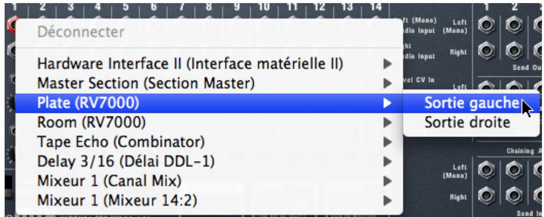 PROPELLERHEAD RECORD 1.5 - Connexion des câbles via des menus pop-up - 1