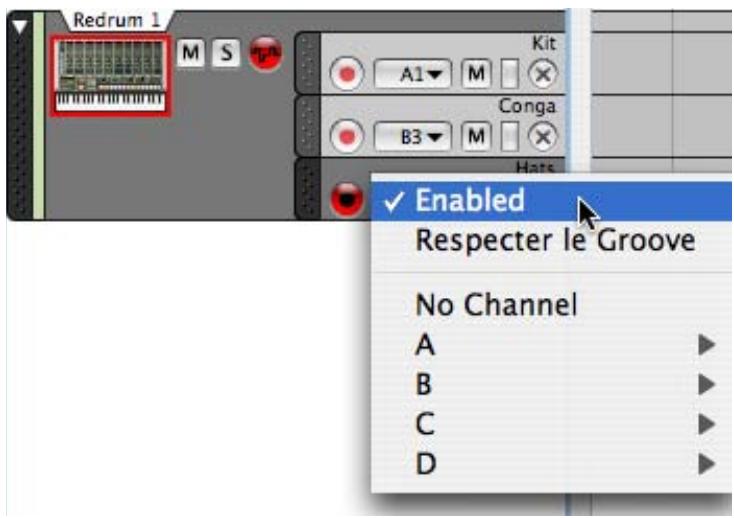 PROPELLERHEAD RECORD 1.5 - Utiliser la fonction Respecter le groove sur certaines bandes seulement - 1