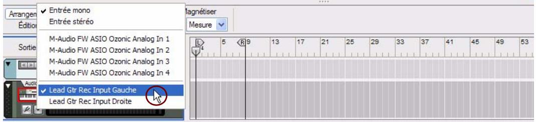 PROPELLERHEAD RECORD 1.5 - Enfin, selectionnez le module de voie de mixage comme entrée dans le module de piste audio. - 2