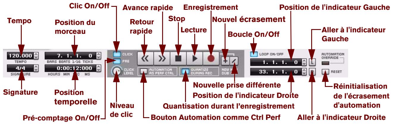 PROPELLERHEAD RECORD 1.5 - Détails du panneau de transport - 1