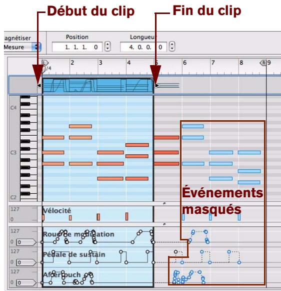PROPELLERHEAD RECORD 1.5 - Événements masqués dans les clips d'automation de paramètre et de notes - 2