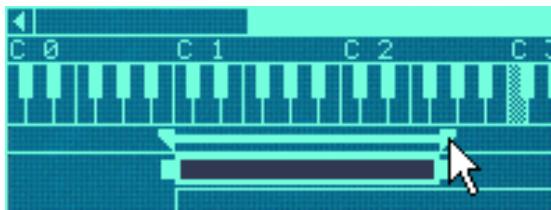 PROPELLERHEAD RECORD 1.5 - En déplaçant les poignées de limites dans la zone de barre - 1