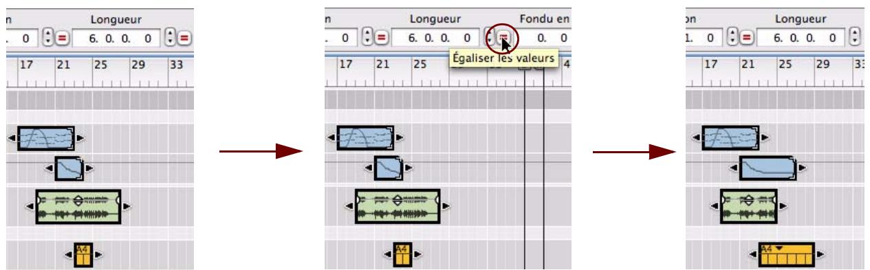 PROPELLERHEAD RECORD 1.5 - Égalisation des longueurs de clips - 1