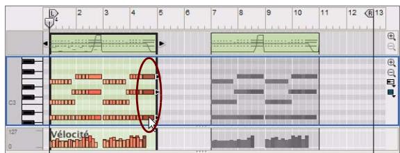 PROPELLERHEAD RECORD 1.5 - À propos du déplacement de notes en dehors ou entre des clips - 1