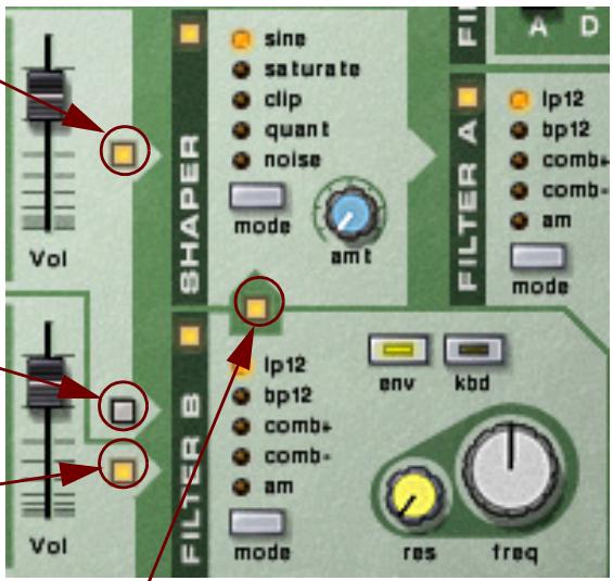 PROPELLERHEAD RECORD 1.5 - Cliquez sur un bouton qu'il s'allume afin de router le signal en conséquence. - 1