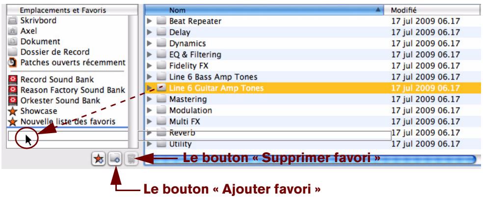 PROPELLERHEAD RECORD 1.5 - Utilisation des Emplacements et favoris - 1