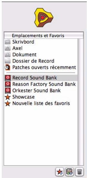 PROPELLERHEAD RECORD 1.5 - Liste des emplacements et des favors - 1
