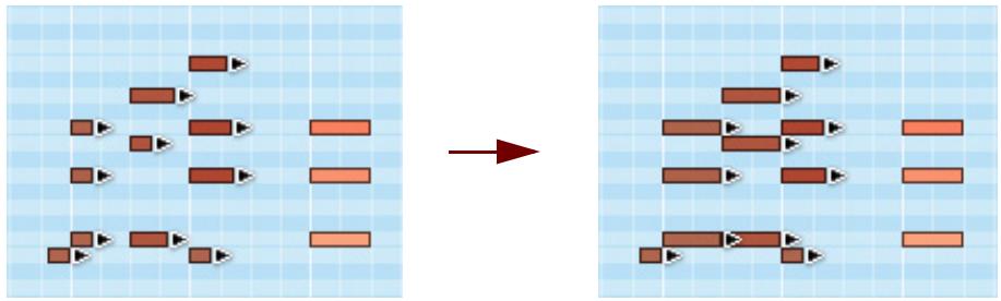 PROPELLERHEAD RECORD 1.5 - Redimensionnement de notes avec la fonction « Ajustements du legato » - 2