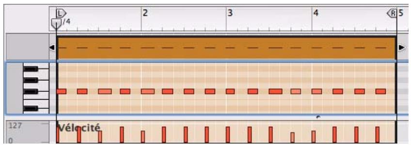 PROPELLERHEAD RECORD 1.5 - Sélectionnez une valeur dans la liste déroulante Intensité de quantisation. - 3