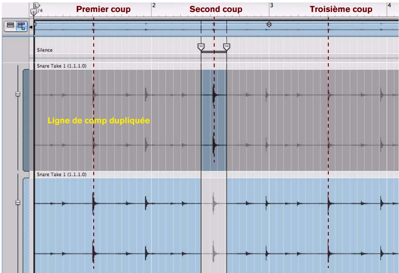 PROPELLERHEAD RECORD 1.5 - Maintenez enforcée la touche [Ctrl](Win) ou [Option](Mac) et copiez balayez la zone entourant le second coup de caisse claire. - 2