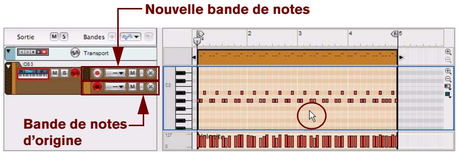 PROPELLERHEAD RECORD 1.5 - Cliquez sur le bouton « Déplacer » du panneau « Extraire des notes vers des bandes » - 1