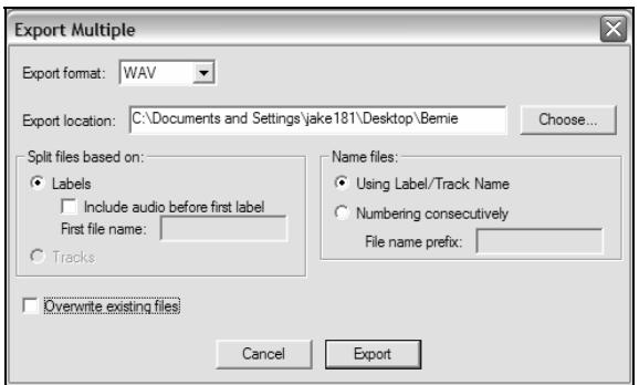 ION AUDIO AUDACITY - EXPORTING TRACKS TO SEPARATE FILES - 2