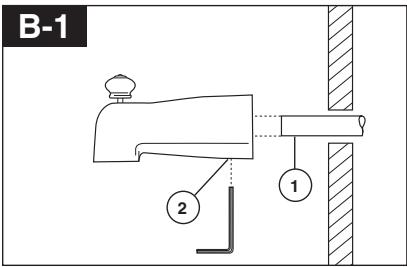DELTA MULTICHOICE 13-14 - FOR TUB SPOUT INSTALLATION: - 1