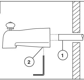 DELTA MULTICHOICE 13-14 - FOR TUB SPOUT INSTALLATION: - 1
