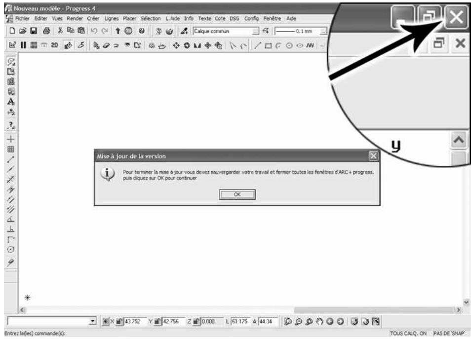 ARC TECHNOLOGY ARC+ PROGRESS 4.06 - Etape 3: Installation de la mise à jour - 1