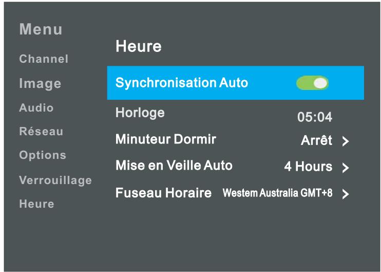 BRANDT B4302UHD - Configurer le menu heure - 1