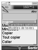 MITSUBISHI TELECOM M420I - Insertion de caractères spéciaux, d'icones d'e-mail ou de texte - 1
