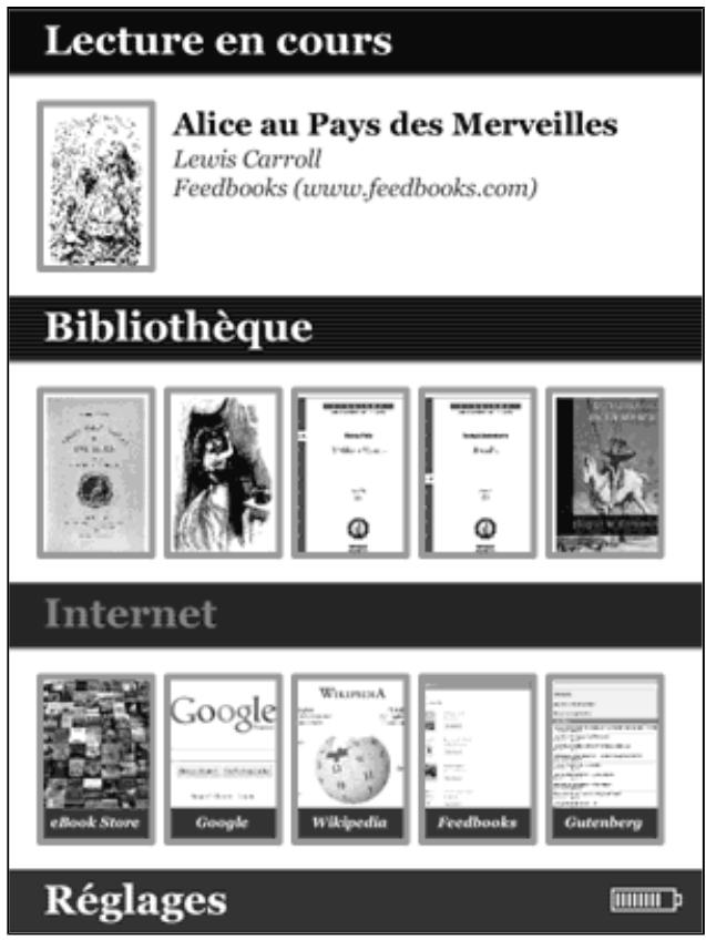 BOOKEEN CYBOOK ORIZON - La page d'accueil - 1