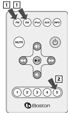 BOSTON ACOUSTICS DUO-I - Auswahlen einer Speicherstation - 2