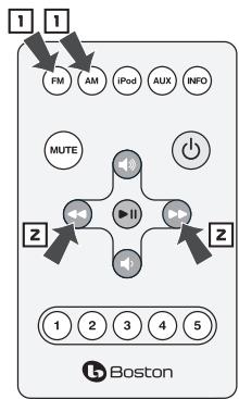 BOSTON ACOUSTICS DUO-I - Utilisation de la télécommande - 2
