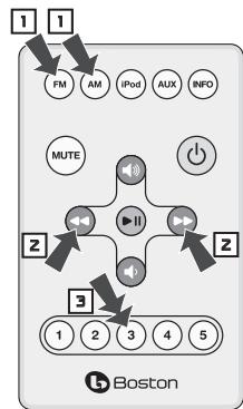 BOSTON ACOUSTICS DUO-I - Voreinstellen eines Radiosenders - 2