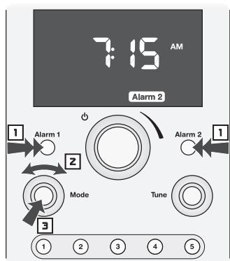 BOSTON ACOUSTICS DUO-I - Programar la hora de la alarma - 1