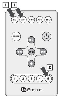 BOSTON ACOUSTICS DUO-I - Selecting a Preset Station - 2