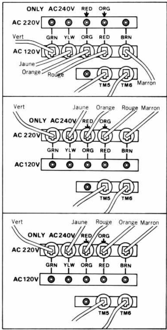 SANSUI QRX-9001 - Changement de tension d'alimentation: - 2