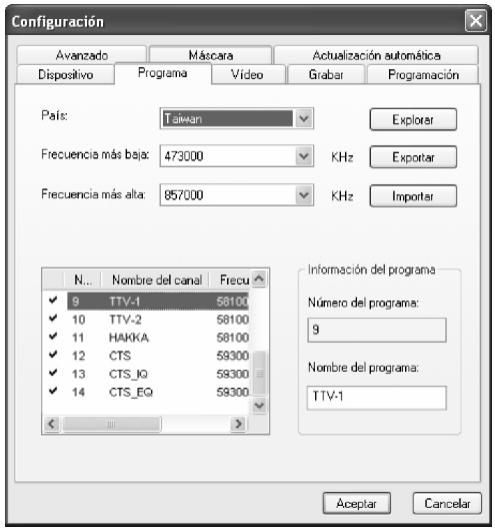 VAOVA DTV-200U - Programa - 1