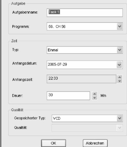 VAOVA DTV-200U - Zeitplaneinstellungen - 1
