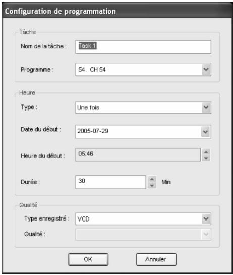 VAOVA DTV-200U - Ajustement de la Configuration de programmation - 1
