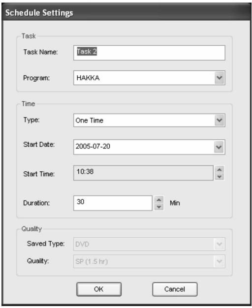 VAOVA DTV-200U - Adjusting the Schedule Settings - 1