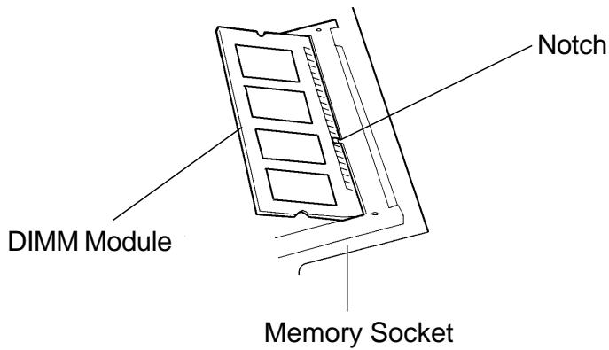 MAXDATA VISION 450T - Installing the DIMM Module In The Expansion Socket - 1