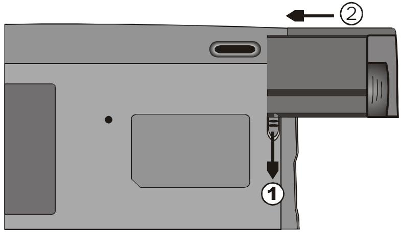 MAXDATA VISION 450T - Pour installer le bloc batterie : - 1