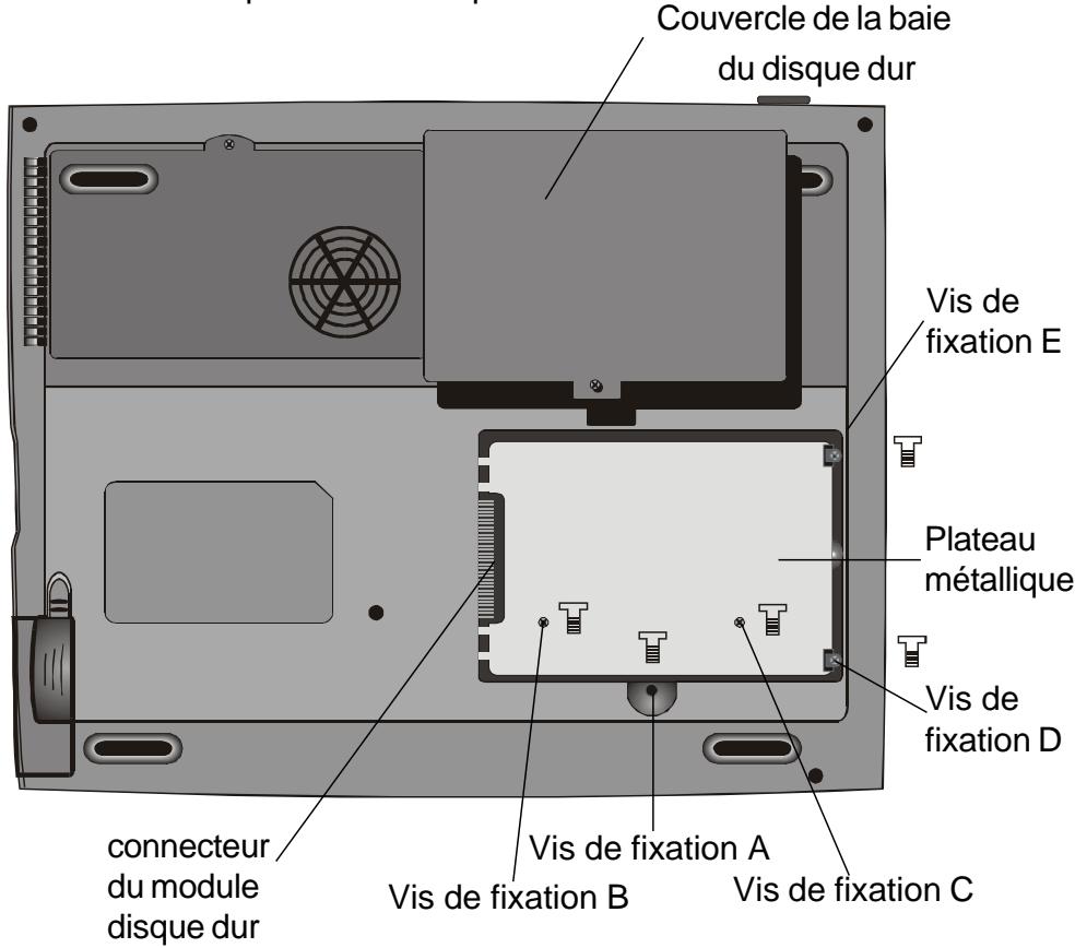MAXDATA VISION 450T - Pour retirer le disque dur, faites comme suit : - 1