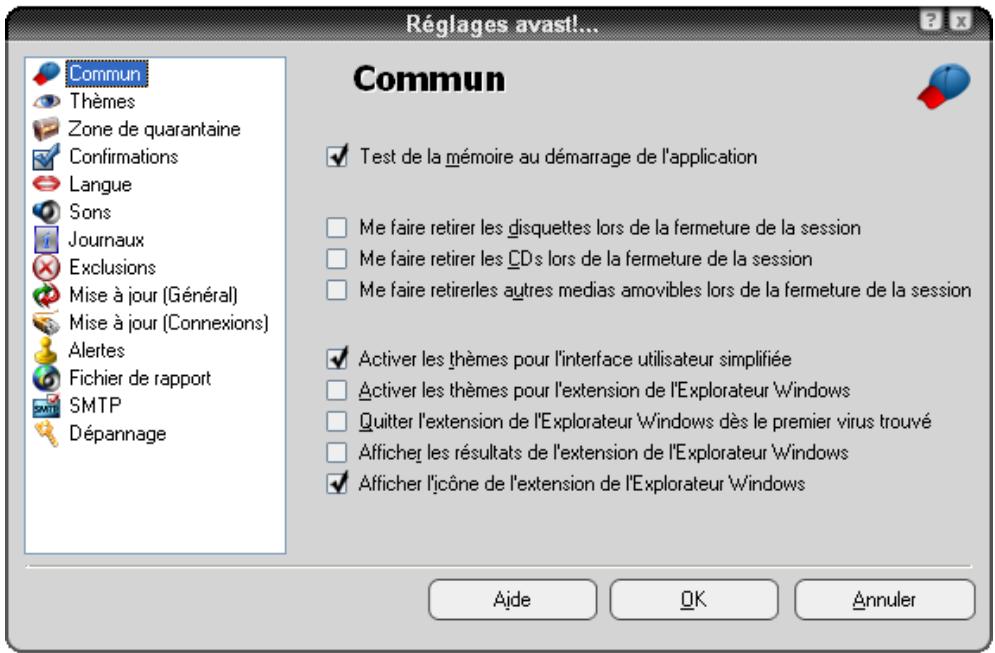 AVAST ANTIVIRUS EDITION FAMILIALE 4.8 - Autres réglages d'avast! - 1
