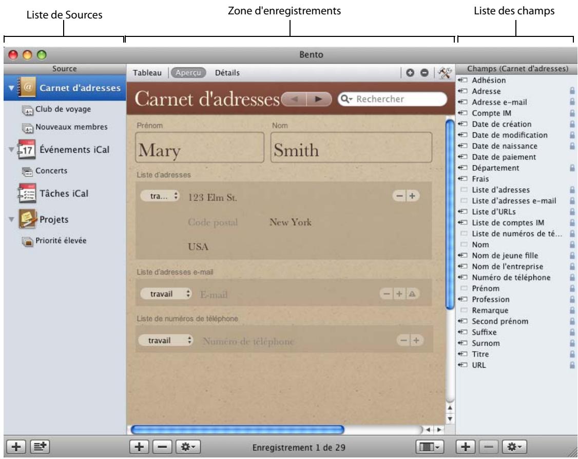 FILEMAKER BENTO 1 - Bento - Fenêtre principale - 1