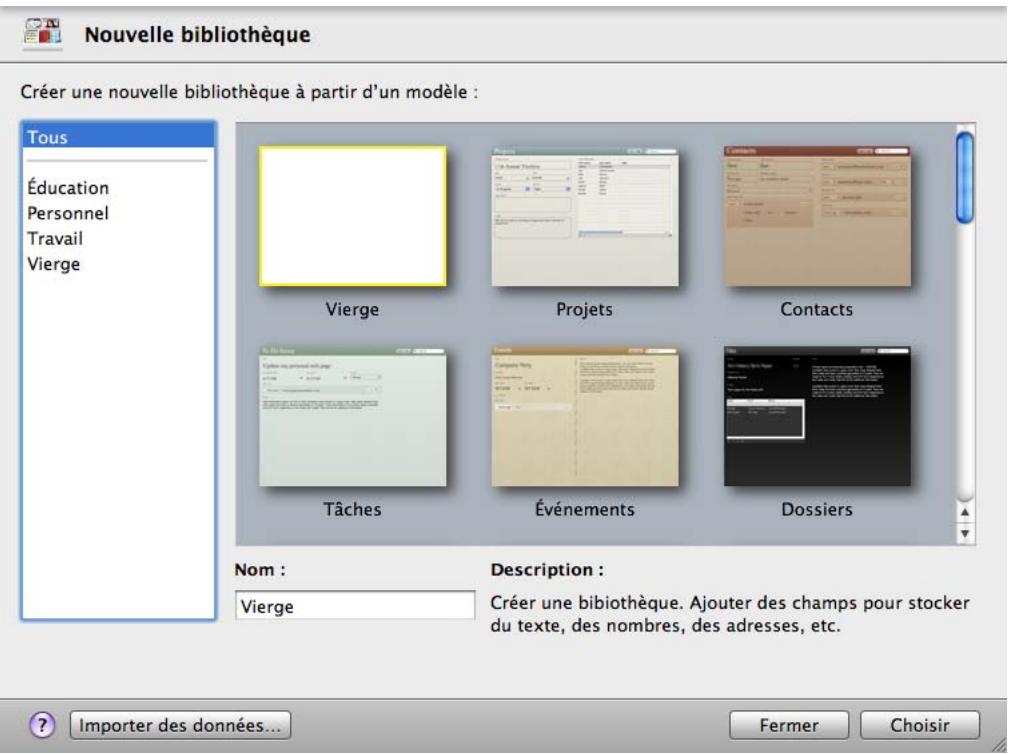 FILEMAKER BENTO 1 - Création d'une bibliothèque à l'aide des modèles Bento - 1