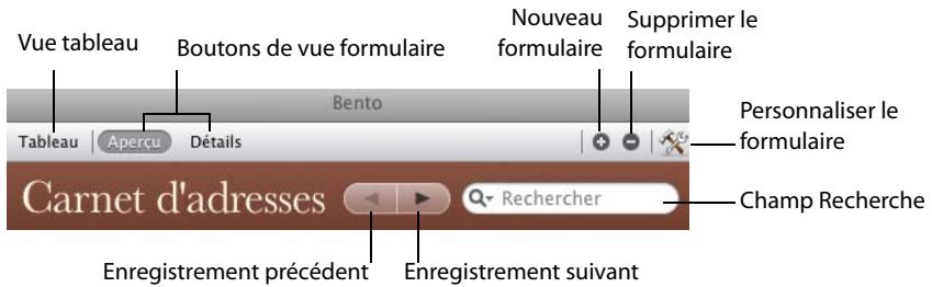 FILEMAKER BENTO 1 - Barre de navigation - 1